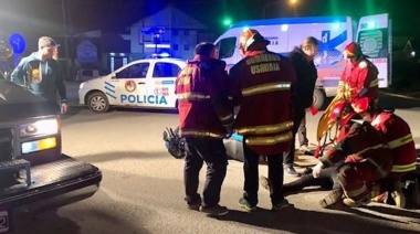 En Ushuaia, un motociclista resultó herido en una violenta colisión