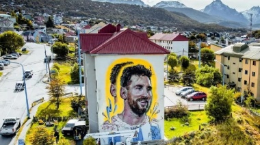 El mural de Messi en el fin del mundo tuvo una gran repercusión nacional