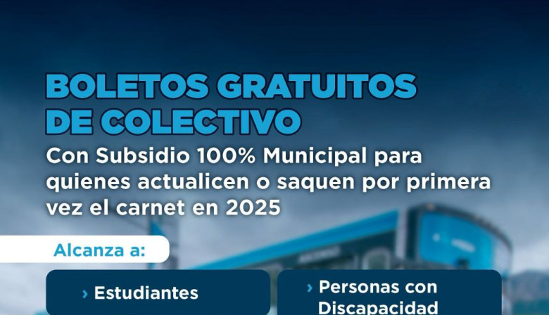 Desde marzo se podrá tramitar en Ushuaia el boleto estudiantil gratuito de colectivo
