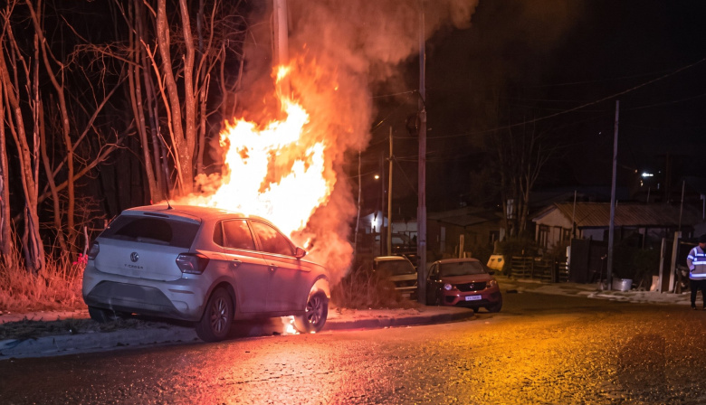 Chocó contra un poste, el auto se prendió fuego y dio positivo en el test de alcoholemia