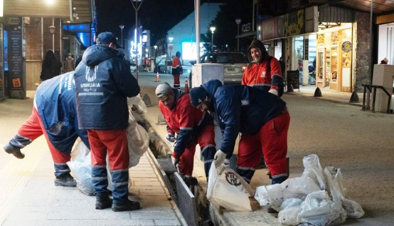 Ushuaia intensifica los trabajos de mantenimiento y acondicionamiento de pluviales