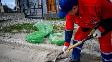 Personal de Agrotécnica Fueguina limpió la calle Tucumán