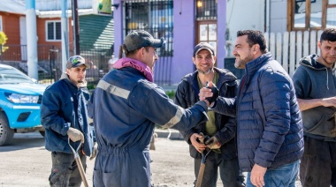 Vuoto recorrió los trabajos de pavimentación de Avenida Alem