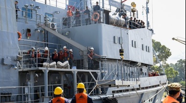 El aviso ARA “Puerto Argentino” zarpó rumbo al Puerto de Buenos Aires