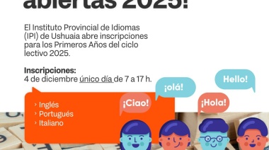 El Instituto Provincial de Idiomas Ushuaia abre sus inscripciones para el Ciclo Lectivo 2025