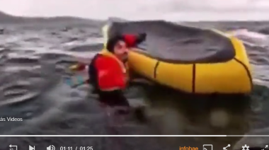 Susto en el Estrecho de Magallanes: hacía packrafting y fue tragado por una ballena que luego lo expulsó