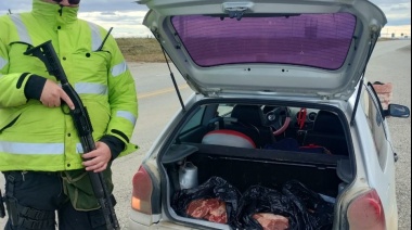 Hallan carne vacuna en el baúl de un auto