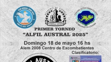 La Municipalidad acompaña este domingo 18 de mayo el 1° Torneo "Alfil Austral 2025"