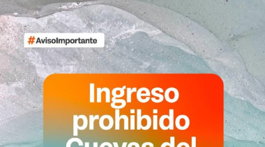 Prohíben durante todo el año el ingreso a las cuevas de hielo del Glaciar Vincinguerra