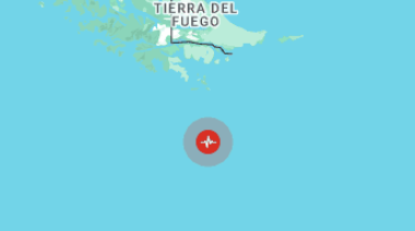 Nuevo movimiento sísmico a unos 200 kilómetros de Ushuaia