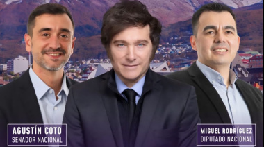 Milei llega a Tierra del Fuego y Coto valora el respaldo presidencial