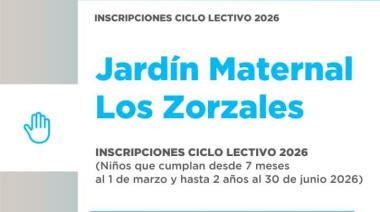 Abren las inscripciones para el Jardín Maternal "Los Zorzales"