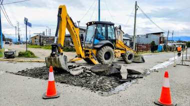 La Municipalidad avanza con el fresado de Primer Argentino para sus repavimentación