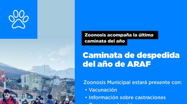 Dirección de Zoonosis acompaña la última caminata del año junto a ARAF
