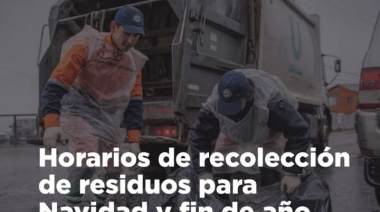 La Municipalidad informa los horarios especiales de recolección de residuos para fin de año
