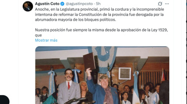 Coto destacó la acción legislativa que abrogó la ley que convocaba a elecciones constituyentes 