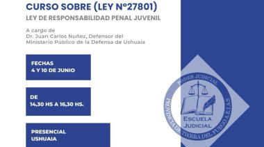 Se dictará el curso sobre “La Ley Nº 27.801 de Responsabilidad Penal Juvenil”