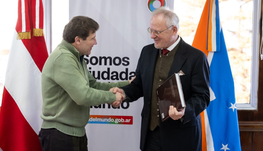 Melella recibió al embajador de Austria en la apertura del Consulado Honorariode ese país en la provincia