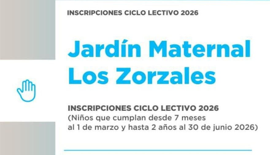 Abren las inscripciones para el Jardín Maternal "Los Zorzales"