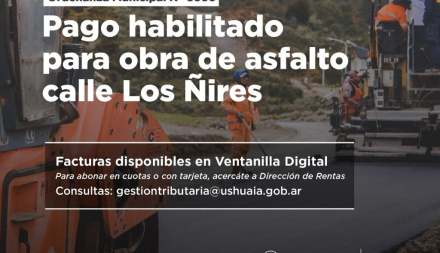 El Municipio habilitó el pago de la obra de pavimentación de calle Los Ñires