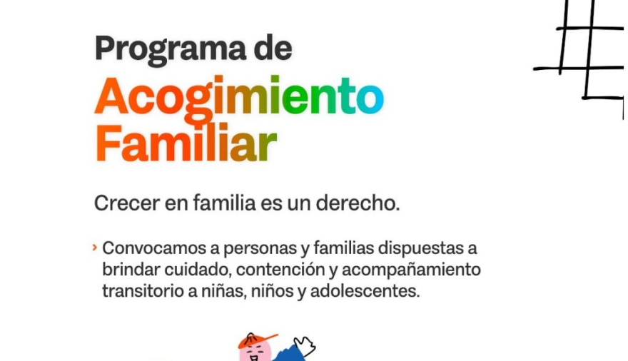 Convocan a familias a sumarse al Programa de Acogimiento Familiar