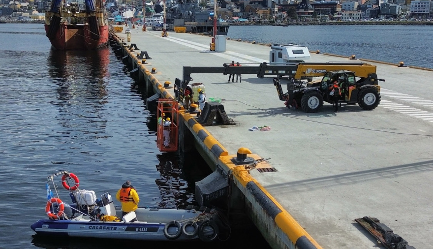 La ANPYN avanza con obras estructurales para la modernización del Puerto de Ushuaia