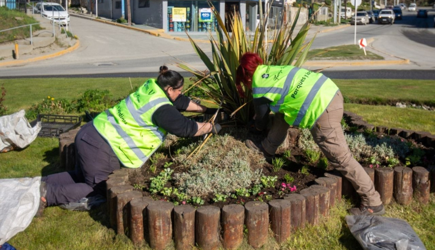 La Municipalidad continúa con trabajos de mantenimiento en espacios verdes de la ciudad