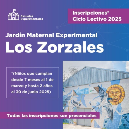 La Municipalidad abre las inscripciones para el ciclo lectivo 2025 del Jardín Maternal "Los Zorzales"