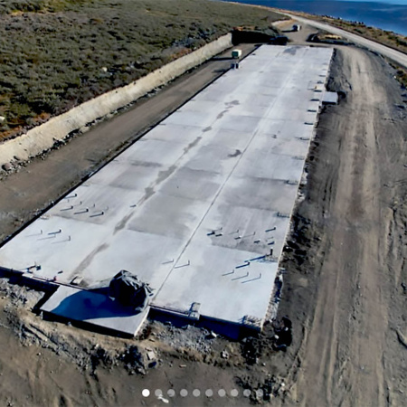 Centro Logístico Antártico: Tandanor finalizó la platea en Ushuaia y dio el primer paso para su concreción