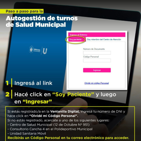 Ya se pueden gestionar turnos en forma digital para el Centro de Salud Municipal