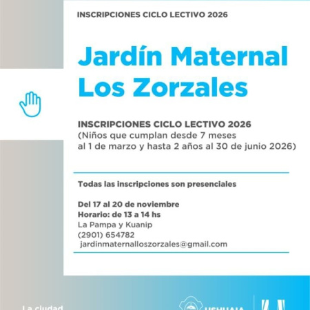 Abren las inscripciones para el Jardín Maternal "Los Zorzales"