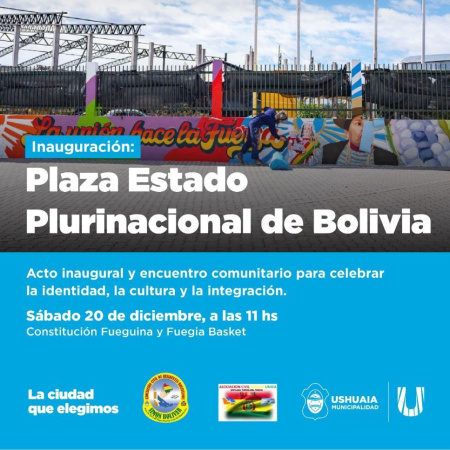 El Municipio invita a la inauguración de la plaza Plurinacional de Bolivia