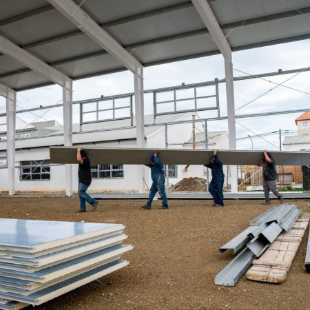 Avanza la construcción del gimnasio Soberanía Nacional