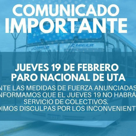 UISE informa los alcances del paro nacional en el transporte público de pasajeros