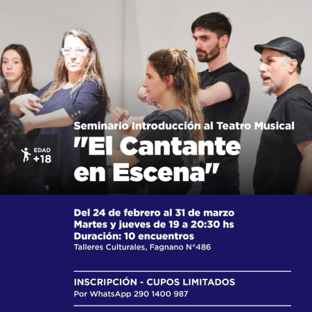 La Municipalidad llevará adelante el seminario de introducción al teatro musical "El Cantante en Escena"