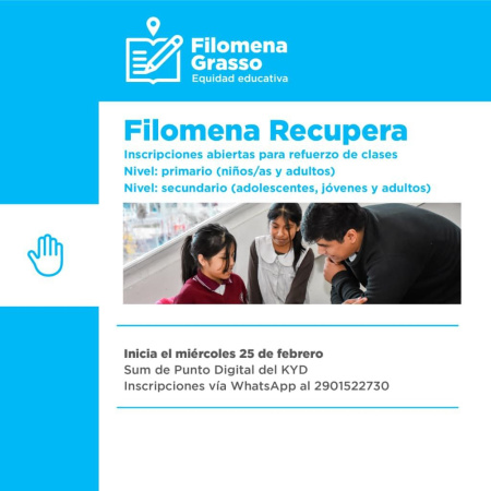 El programa municipal "Filomena Recupera" comenzará sus clases este 25 de febrero