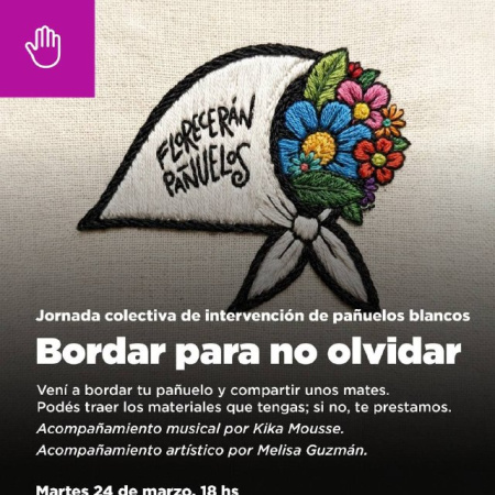 El Municipio invita a la jornada "Bordar para no Olvidar" en la Casa de la Cultura