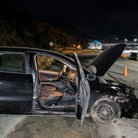Un conductor alcoholizado chocó contra postes de cemento en la Avenida Yrigoyen