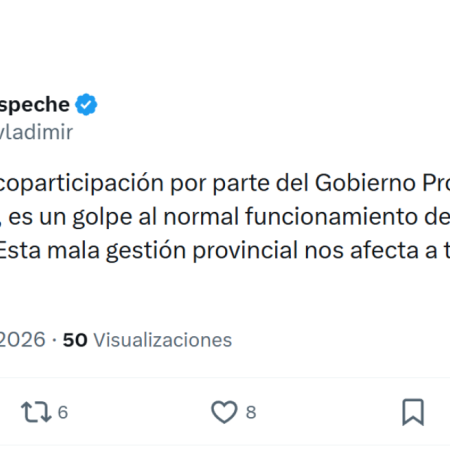Espeche cuestionó "el recorte de coparticipación" del Gobierno Provincial a la Municipalidad de Ushuaia