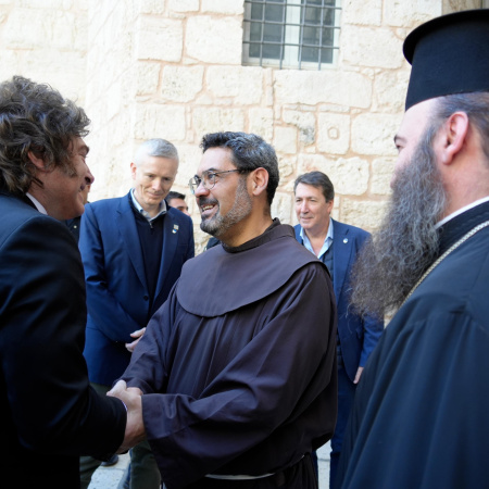 Javier Milei visitó la Iglesia del Santo Sepulcro en su gira por Israel