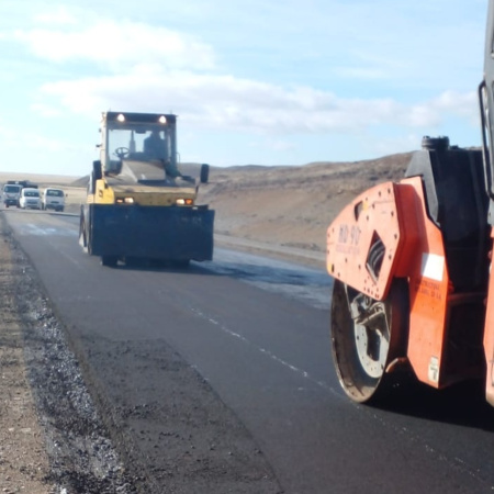 Avanzan los trabajos de reparación de la Ruta I en la salida de Tierra del Fuego