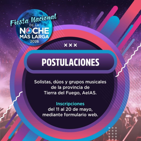 Abren las postulaciones de artistas para la "Fiesta Nacional de la Noche más Larga"