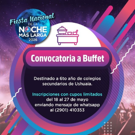 Lanzan la convocatoria para los buffet que quieran vender en "La Fiesta Nacional de la Noche Más Larga"