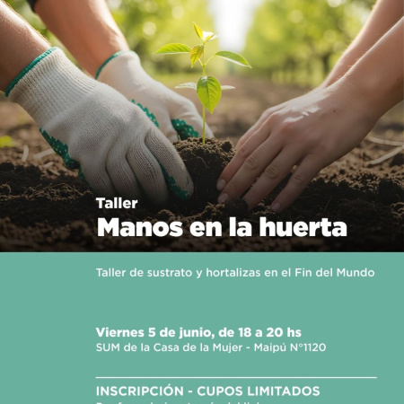 El Municipio invita al taller "Manos en la Huerta" en el marco del Día Mundial del Ambiente