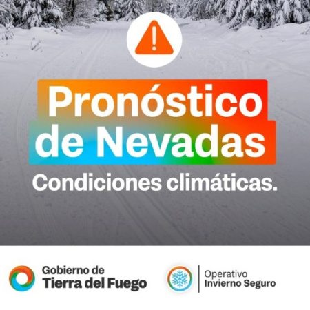 Alerta amarilla por nevadas y y viento en Ushuaia