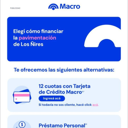 El Municipio y el Banco Macro presentaron propuestas de financiación para pavimentación de la calle Los Ñires