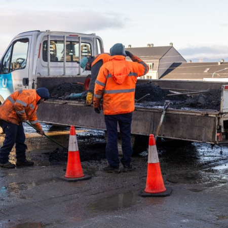 Continúan los trabajos de reparación de la traza vial de Ushuaia