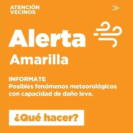 Defensa Civil anunció una alerta amarilla por fuertes vientos