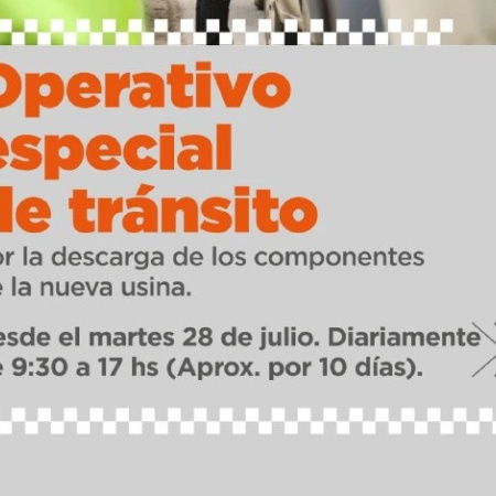 Nueva Usina de Ushuaia: Realizarán un operativo especial de tránsito ante la descarga de los componentes