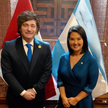 Milei mantuvo un encuentro bilateral con Keiko Fujimori en Lima